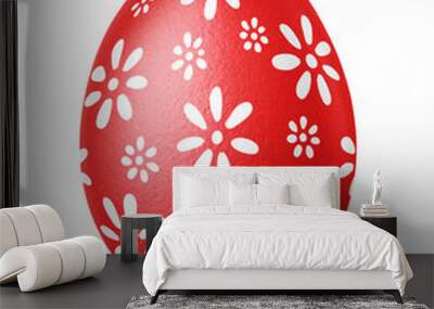 Handmade Easter egg isolated on a white Wall mural