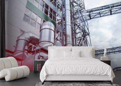 Side view of the modern high capacity industrial ventilation fans Wall mural