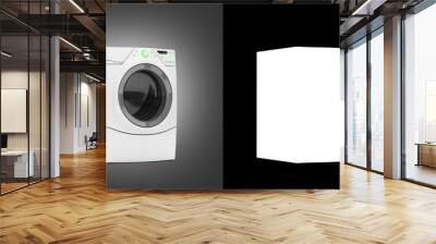 Washing machine on grey gradient background with aplha 3D illust Wall mural