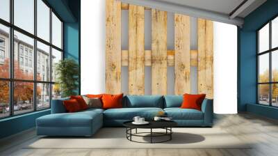 Wooden pallet. Isolated on white.3D illustration.. Wall mural