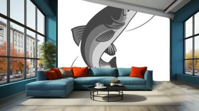 fly fishing salmon Wall mural