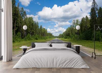 Asphalt road in the Vologda region Wall mural