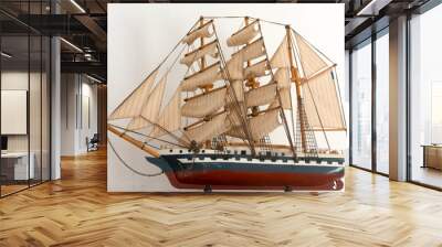 Model of a three-masted sailing vessel Wall mural