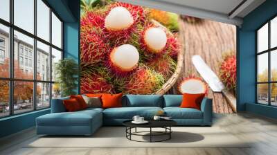 Fresh rambutan Wall mural