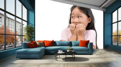 portrait of shocked or scared kid girl isolated Wall mural