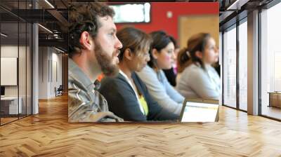 A teacher training workshop on integrating technology into the curriculum, promoting professional development Wall mural