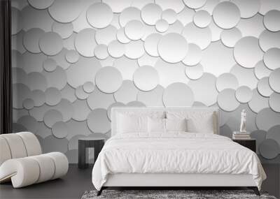 abstract 3D white circle pattern background Wall mural