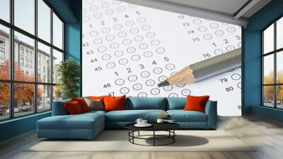 pencil on blanked answer sheet Wall mural