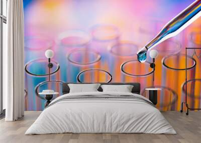 science laboratory test tubes , lab equipment for research new medical Wall mural