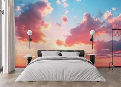 Stunning sunset sky, ideal for nature backgrounds. Wall mural