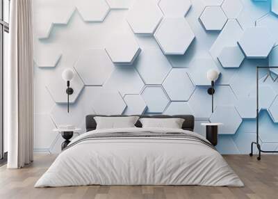 Vector banner design with a white background and hexagon pattern. Wall mural