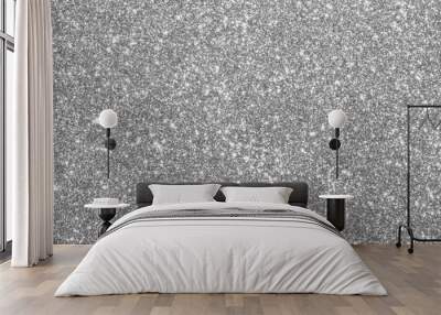 Abstract silver glitter sparkle defocused light background Wall mural