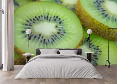 beautiful kiwi fruit slices background Wall mural