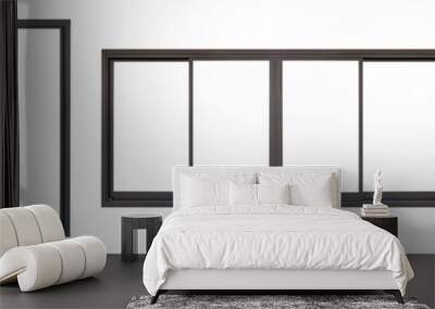 black metallic door frame set isolated on white background Wall mural