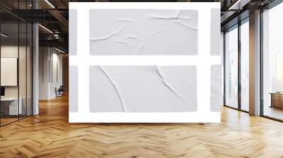 Blank paper sticker label set isolated on white background Wall mural