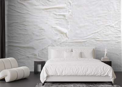 blank white crumpled and creased paper poster element isolated Wall mural