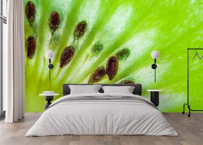 Fresh kiwi fruit slices closeup macro texture background Wall mural