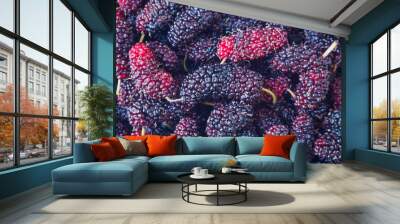 fresh mulberry closeup background Wall mural