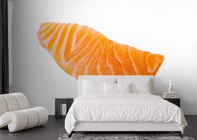 Fresh raw salmon slice sashimi fillet isolated on white background Wall mural