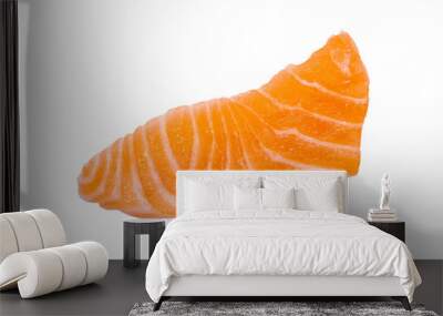 Fresh raw salmon slice sashimi fillet isolated on white background Wall mural