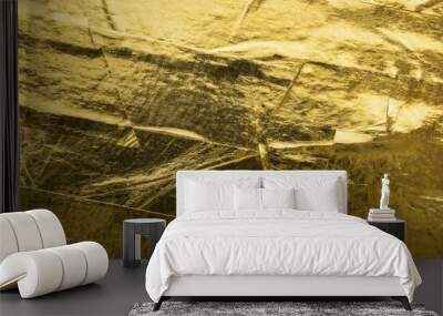 Gold foil tape texture background Wall mural