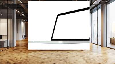 Laptop computer with blank screen isolated on white background Wall mural