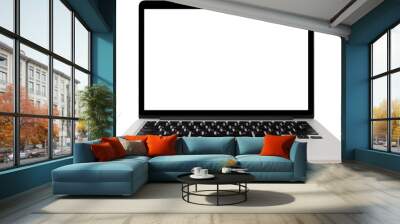 Laptop with blank screen isolated Wall mural