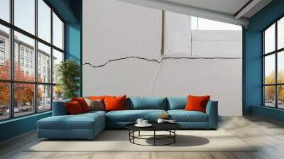 New house wall crack near window frame Wall mural