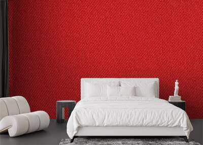 Red fabric texture background close up Wall mural