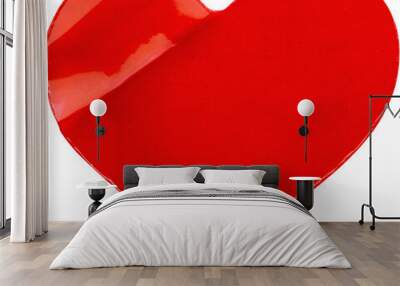 red heart shape sticker isolated Wall mural