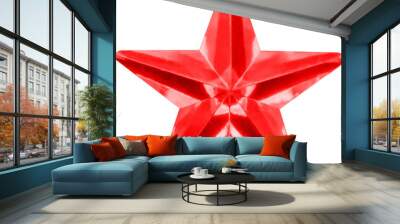 red star jewels sticker isolated on white background Wall mural