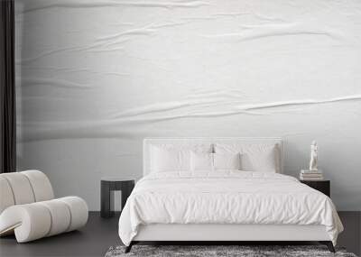 White blank crumpled and creased paper poster texture background Wall mural