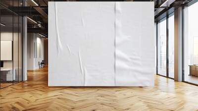 white crumpled and creased paper poster texture background Wall mural