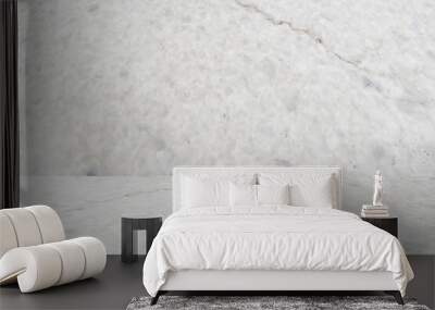 white marble table with natural wall texture background for mockup product display template Wall mural