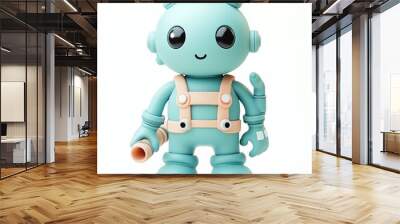 Cute and colorful robot figure with big eyes, suitable for children's toys or decorations. Wall mural