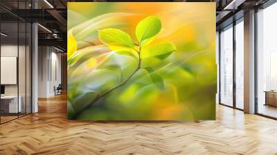 Abstract leaves in gentle breeze Wall mural