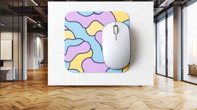 A colorful mouse pad on solid white background, single object Wall mural