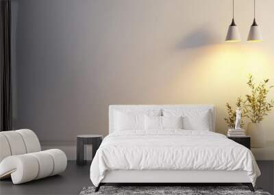 Simple lighting setup, clean lamps, ambient design approach, 3D illustration Wall mural