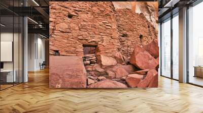 Stone walls in the Palatki Ruins national park near Sedona, Arizona (USA) Wall mural