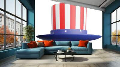 3d render of american president hat with fourth of july. Wall mural