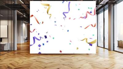 3d rendering of colorful confetti flying. Wall mural