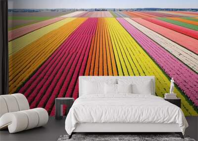 a field of colorful flowers Wall mural