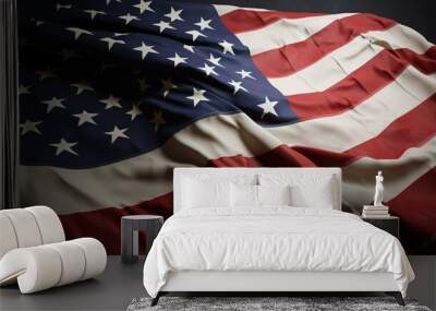 american flag and wind Wall mural