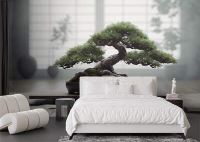 bonsai tree in a garden Wall mural