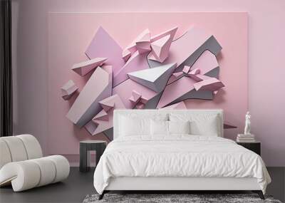 pink interior vibe bright energetic generative ai Wall mural