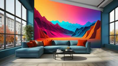 Rainbow vibrant colors vector wallpaper generative ai Wall mural