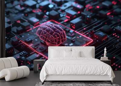 3D icon Deep Learning Wall mural