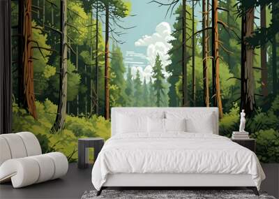 landscape nature vector Made with Generative AI Wall mural