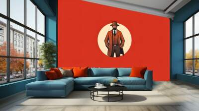 Sociology illustration logo Wall mural