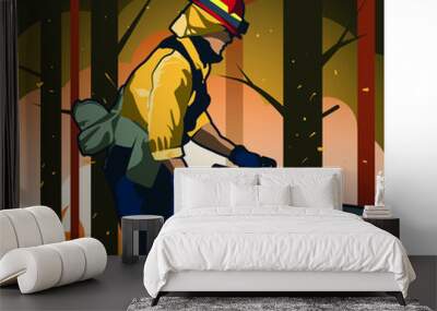 Wildlands Firefighter Wall mural